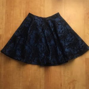 Torn by Ronny Kobo Sapphire Skirt w. Black Lace